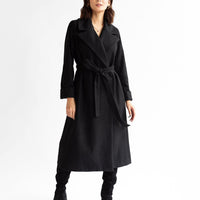 The Dearborn Long Wool Overcoat - Black (Wool/ Cashmere)